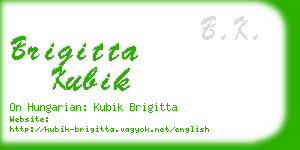 brigitta kubik business card